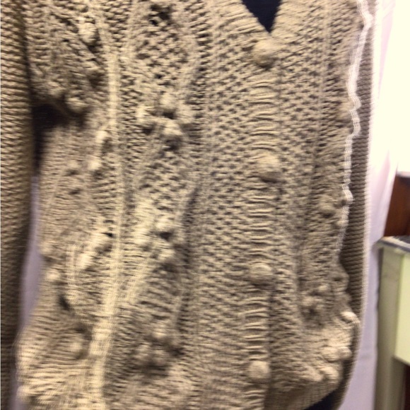 Vintage Rafloque women’s button down knit tan cardigan sweater size large - Picture 2 of 9